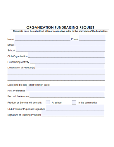 sample organization fundraising request template