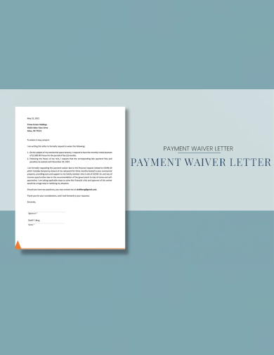 sample payment waiver letter template