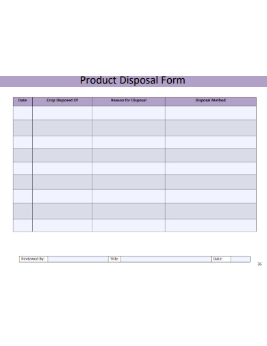 sample product disposal form template