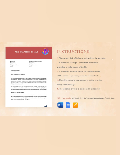 sample real estate deed of sale template