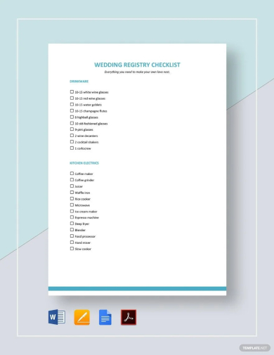 sample registry checklist template