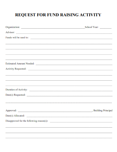 sample request fundraising activity template