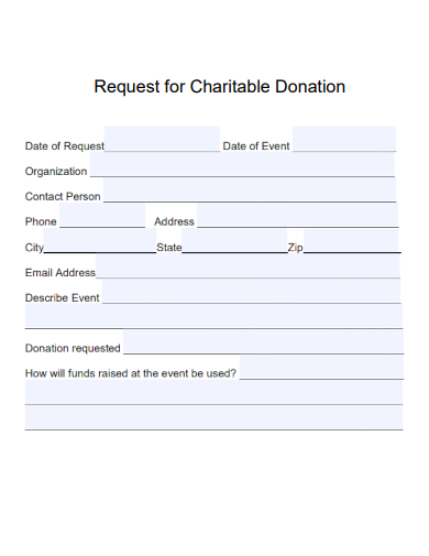 sample request for charitable donation template