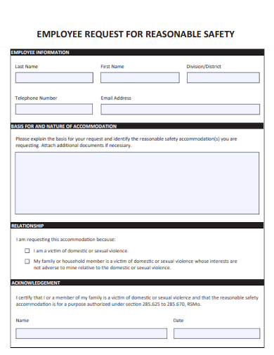 sample request for reasonable safety template