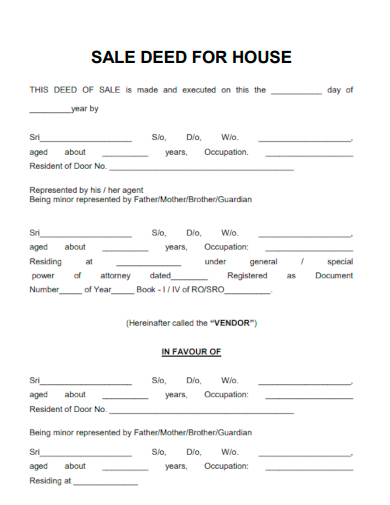 sample sale deed for house template
