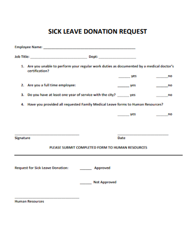 sample sick leave donation request template