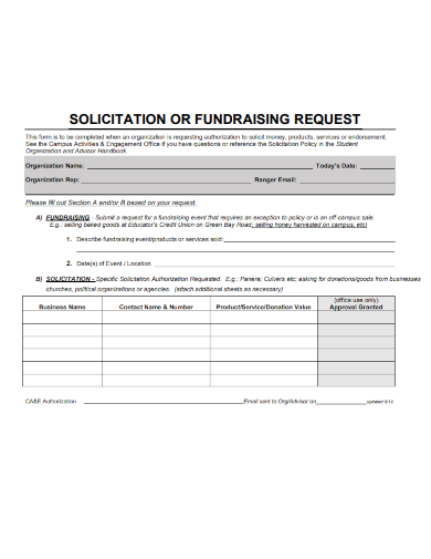 sample solicitation or fundraising request template