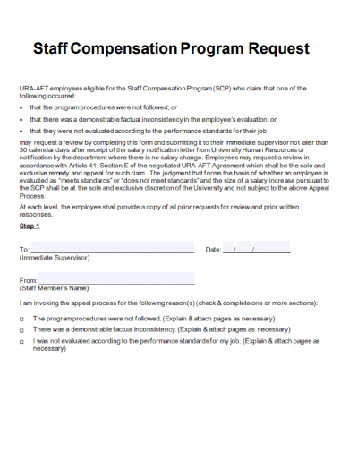 sample staff compensation program template