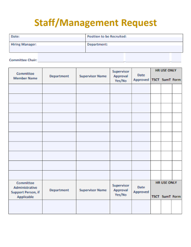 sample staff management request template