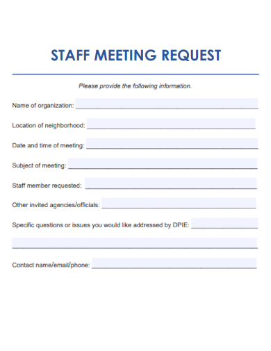 sample staff meeting request template
