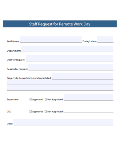 sample staff request for remote work day template
