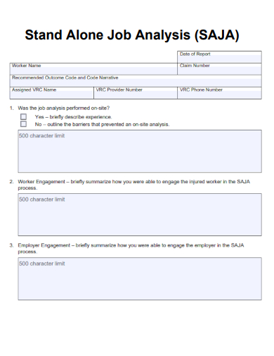 sample stand alone job analysis form template