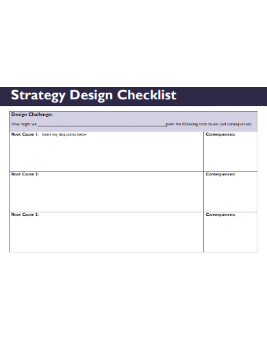 sample strategy design checklist template
