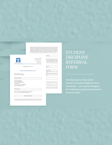 sample student discipline referral form