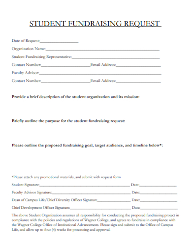 sample student fundraising request template