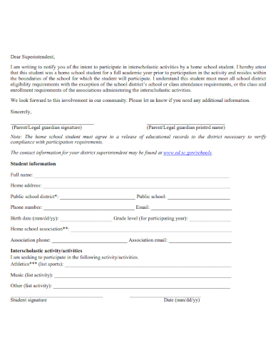 sample superintendent letter form template