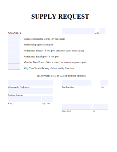 sample supply request basic template