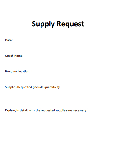 sample supply request formal template