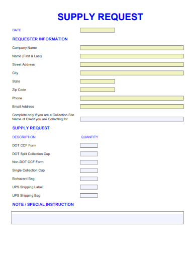 sample supply request format template