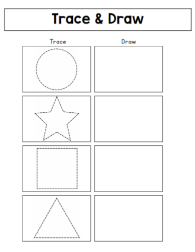 sample trace draw worksheet template