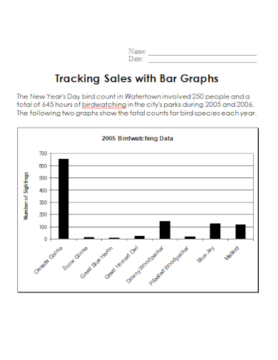 sample tracking sales with bar graphs template