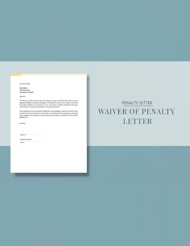 sample waiver of penalty letter template
