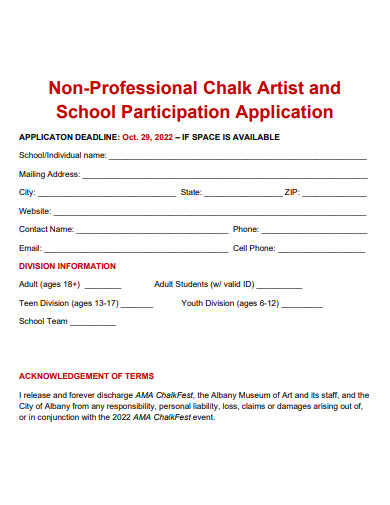 school participation application template