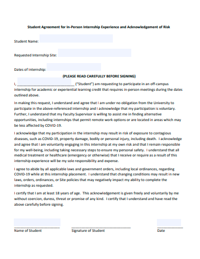 simple student agreement template