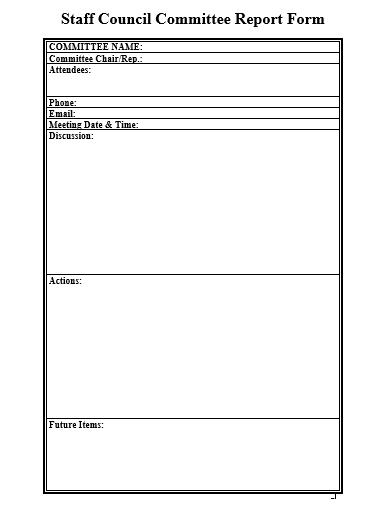 staff council committee report form template