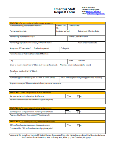 staff request form template