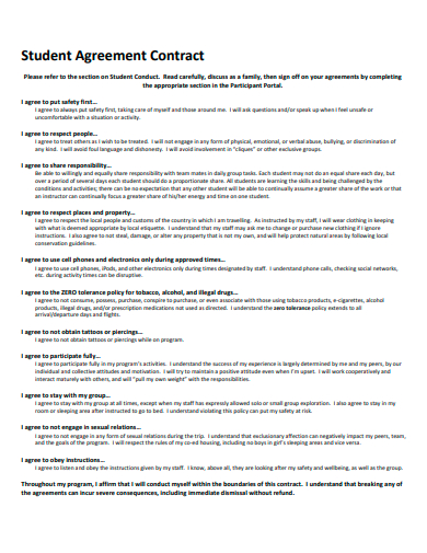 student agreement contract template