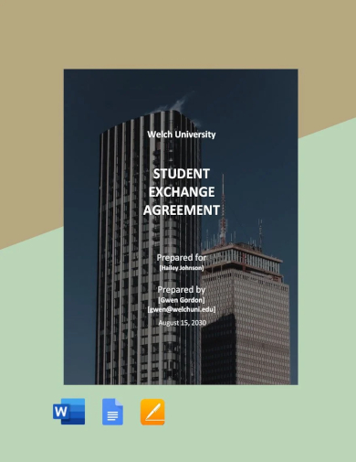 student exchange agreement template