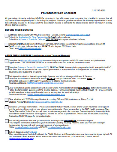 student exit checklist template
