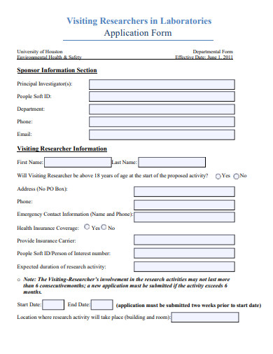 visiting researchers in laboratories application form template