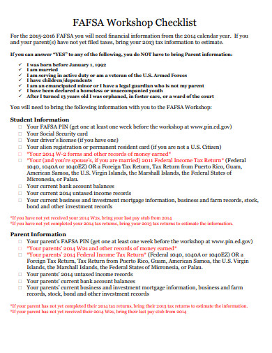 workshop checklist in pdf
