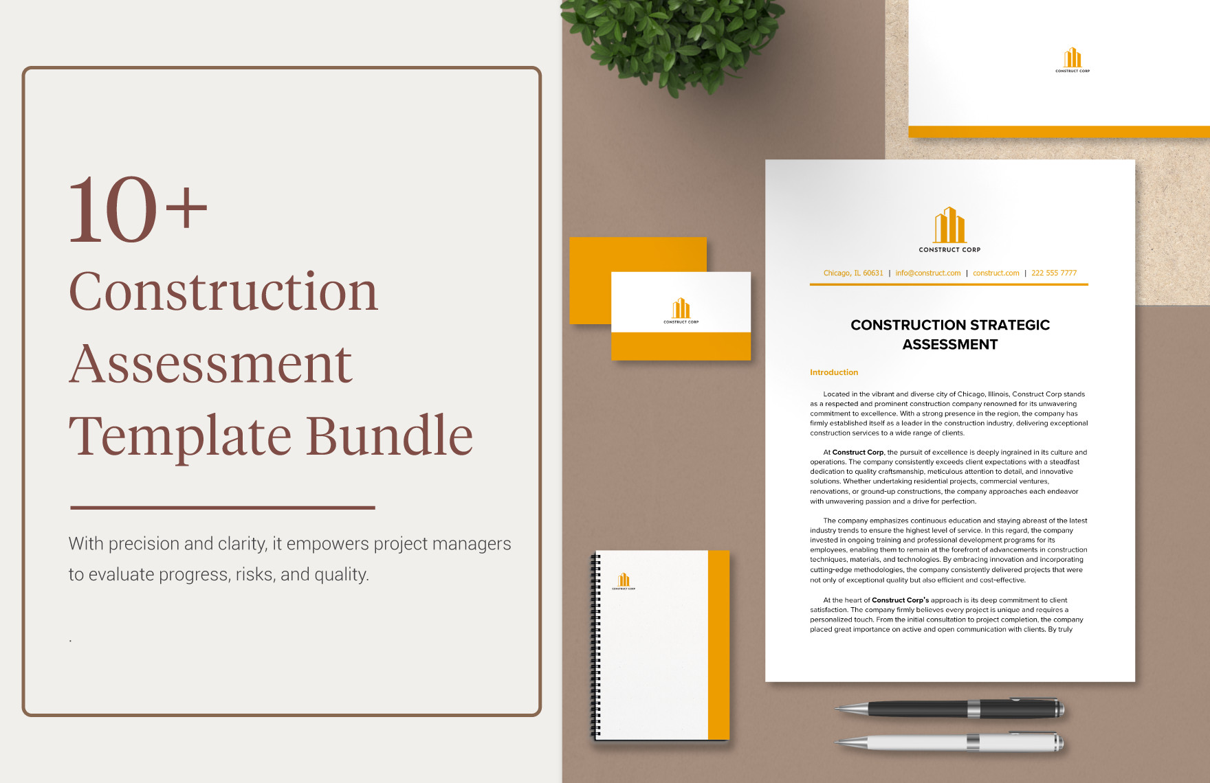 10 construction assessment template bundle