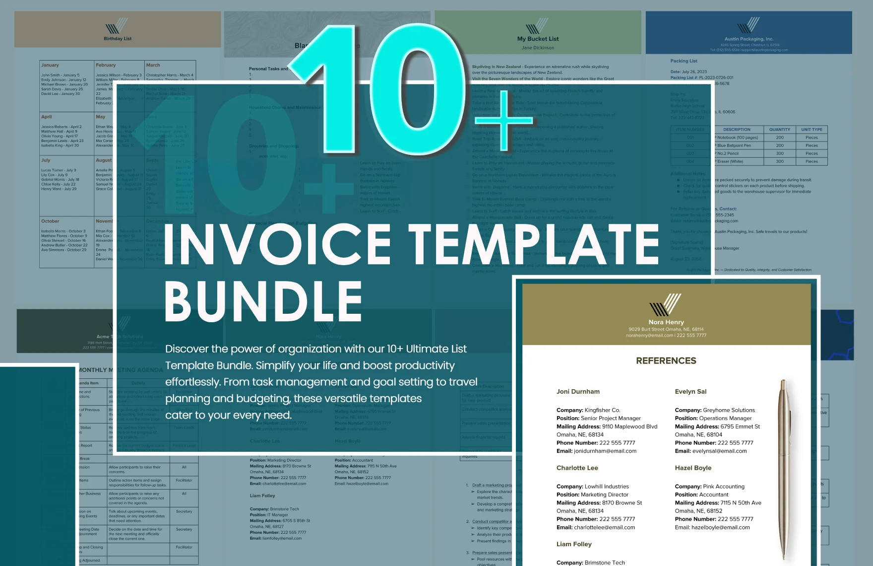 10 list template bundle