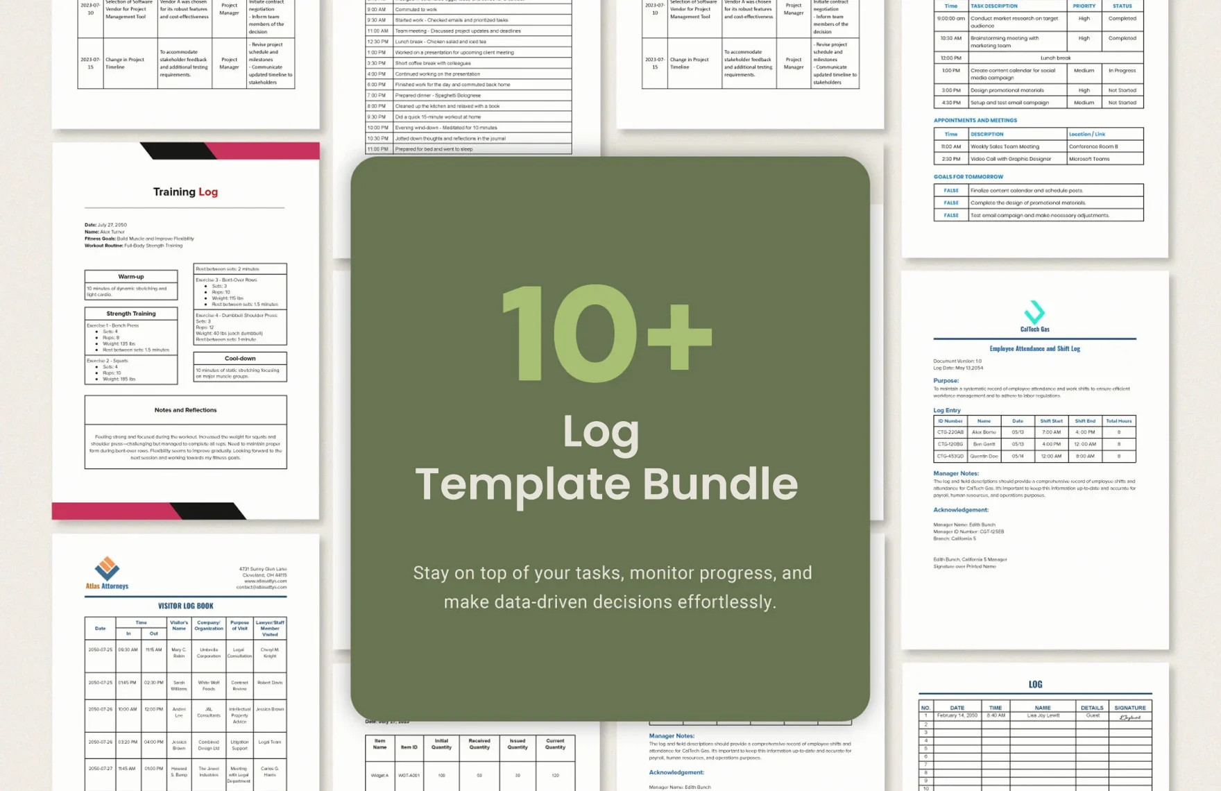 10 log template bundle