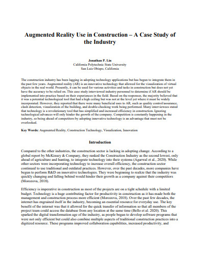 augmented reality use in construction case study template