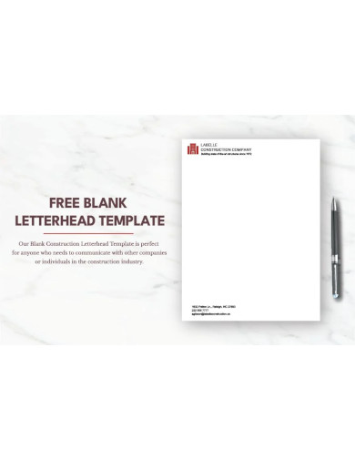 blank construction letterhead template