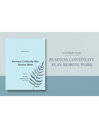business continuity plan remote work template