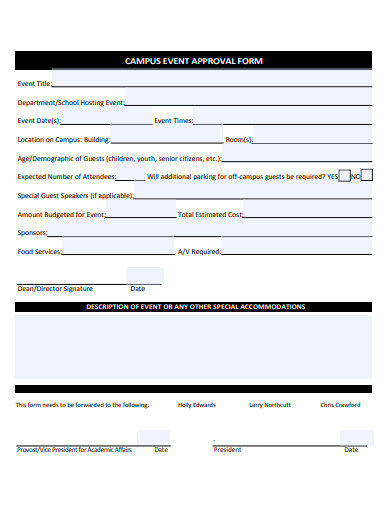 campus event approval form template