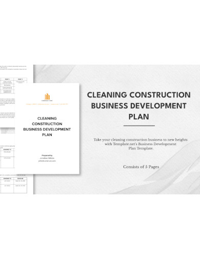 cleaning construction business development plan template