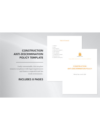 construction anti discrimination policy template