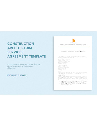 construction architectural services agreement template