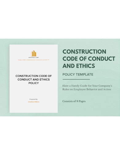 construction code of conduct and ethics policy template