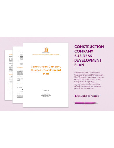 construction company business development plan