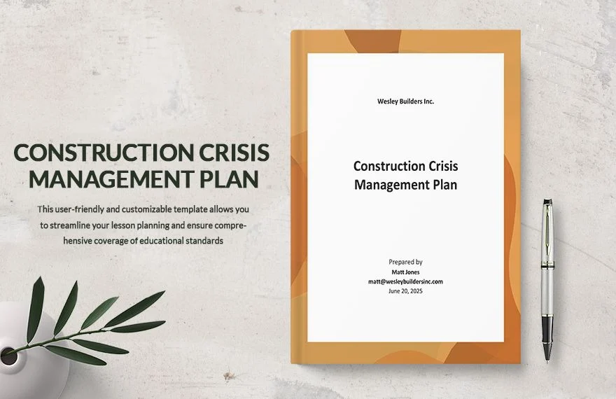 construction crisis management plan sample