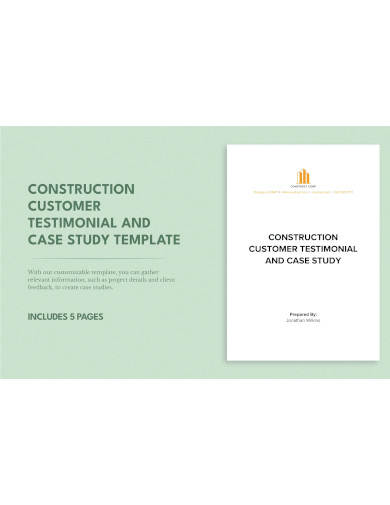 construction customer testimonial and case study template