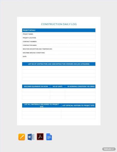 construction daily log template1